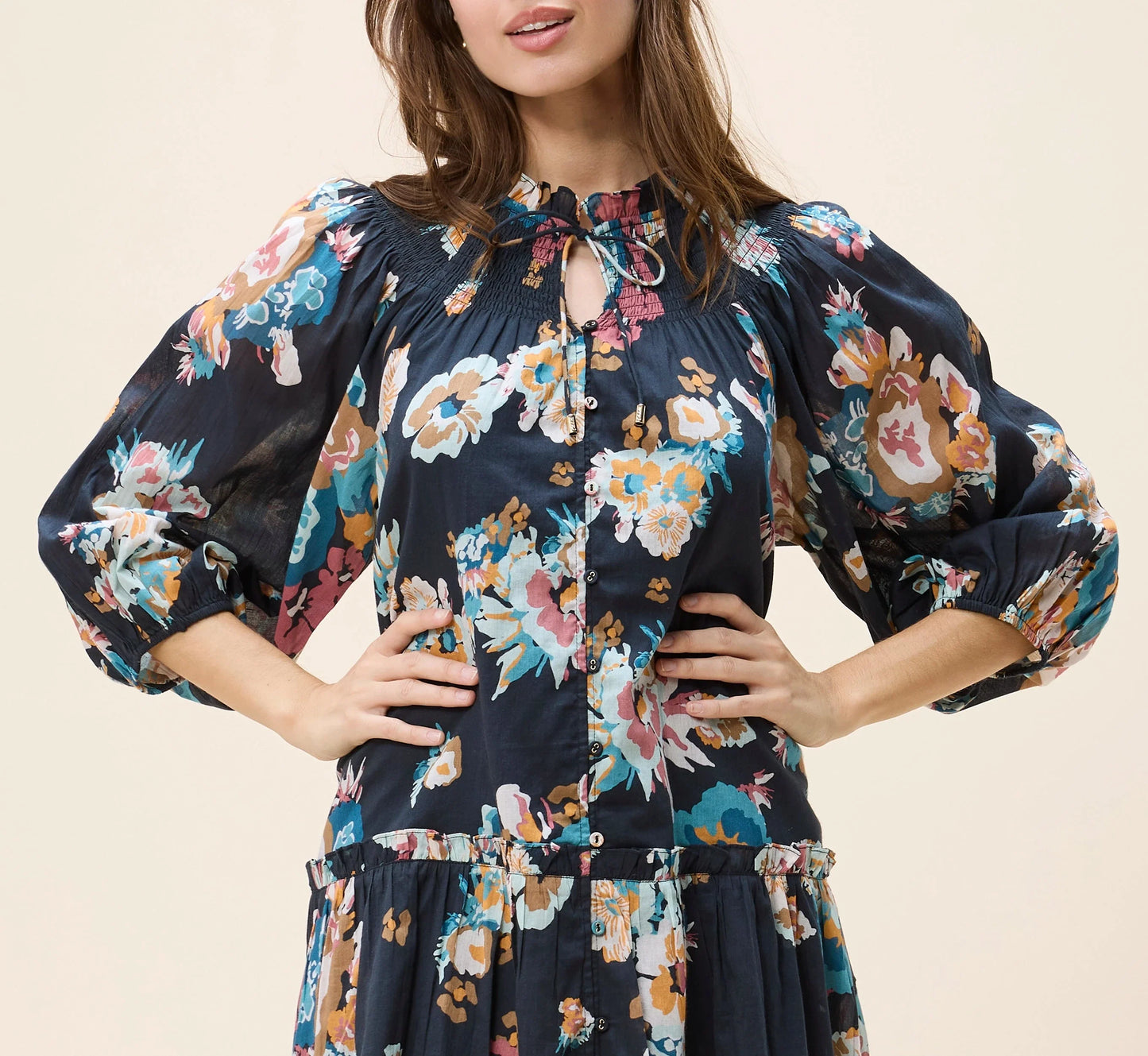 Emmanuelle Mini Dress in vitet floral print by Cleobella