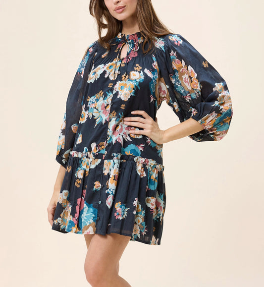 Emmanuelle Mini Dress in vitet floral print by Cleobella