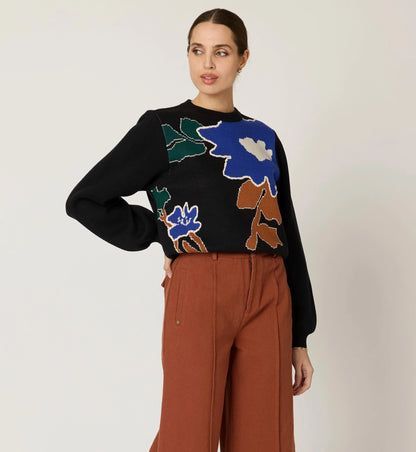 Emory Sweater in mariposa black print by Cleobella