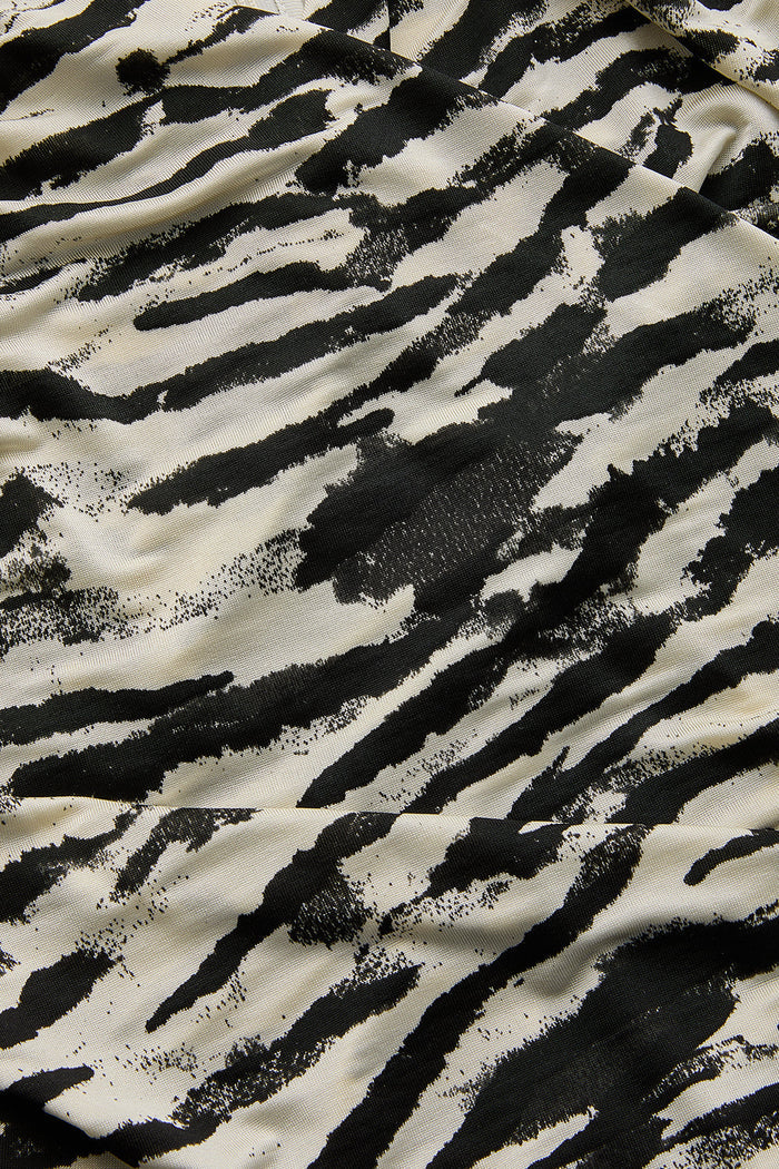 Laylani Zebra Print Top in black/beige by Exquise