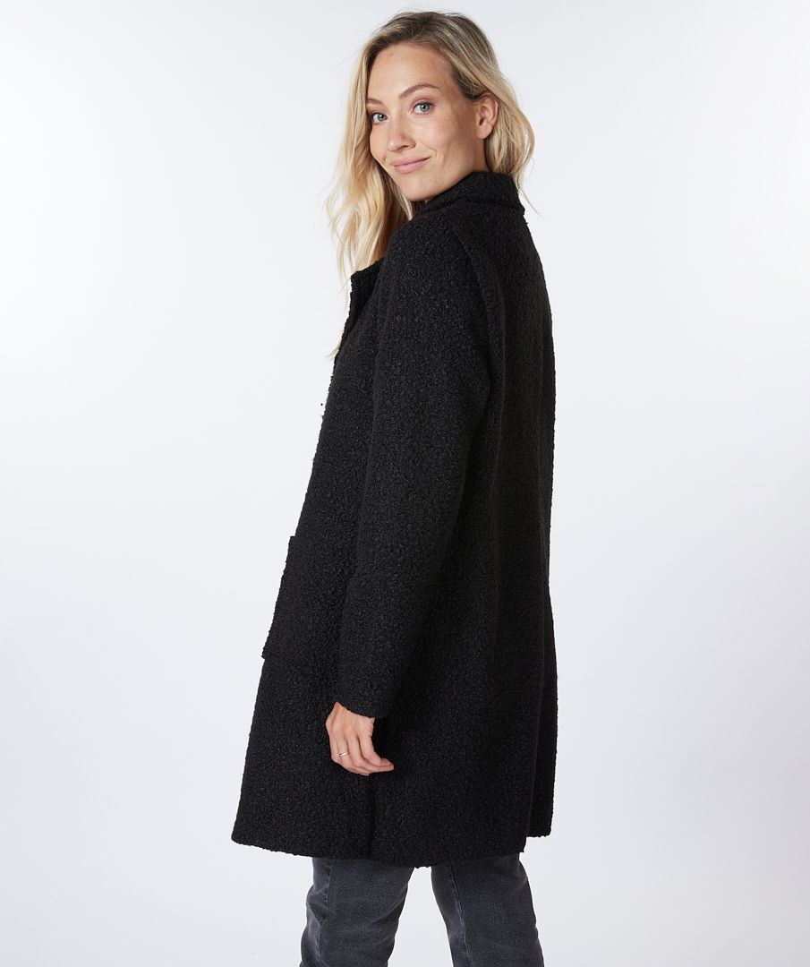 Midi Boucle Coat in black by Esqualo