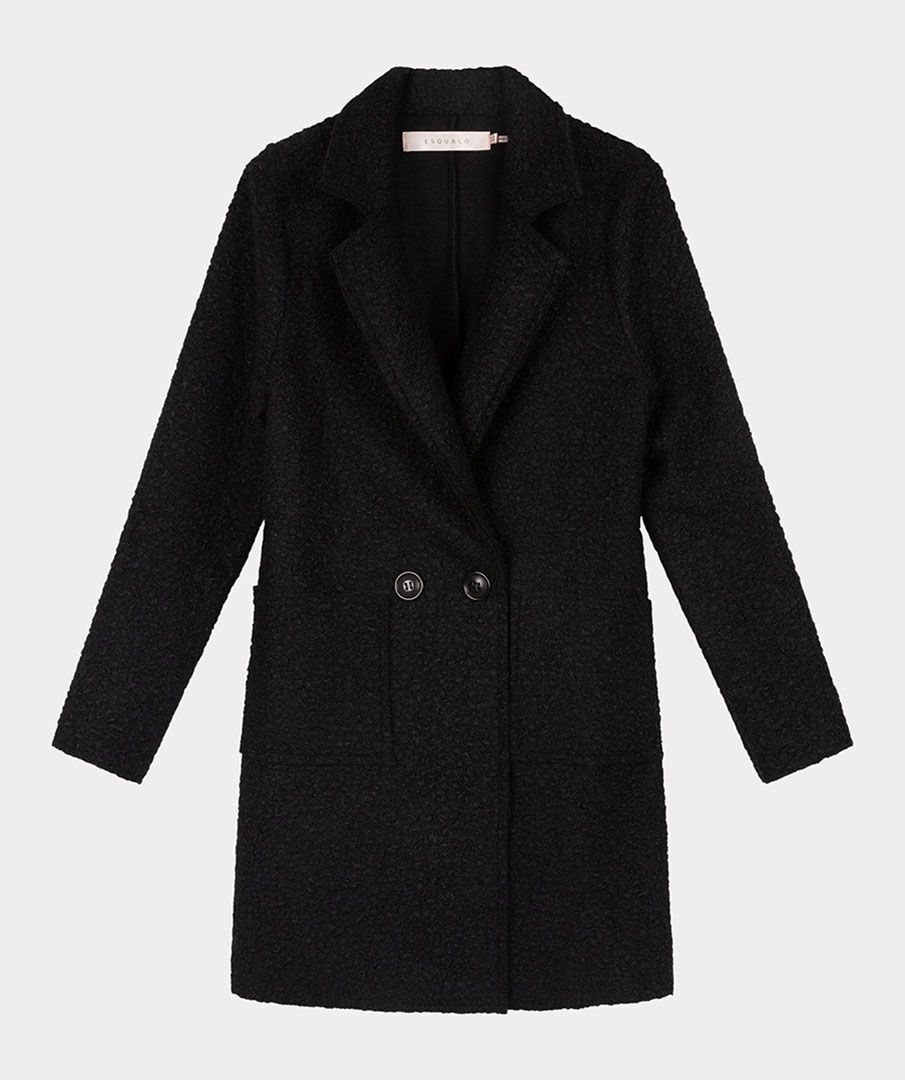 Midi Boucle Coat in black by Esqualo
