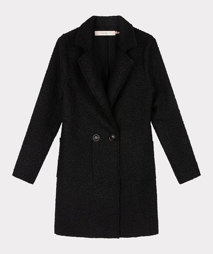 Midi Boucle Coat in black by Esqualo