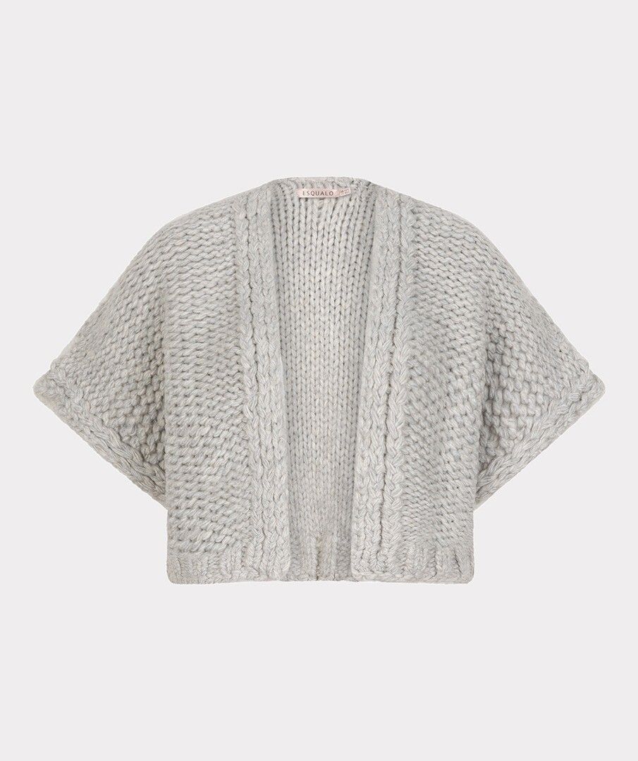 Cardigan Gilet Sweater in light grey melange by Esqualo