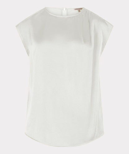 Gathering Satin Top in off white by Esqualo