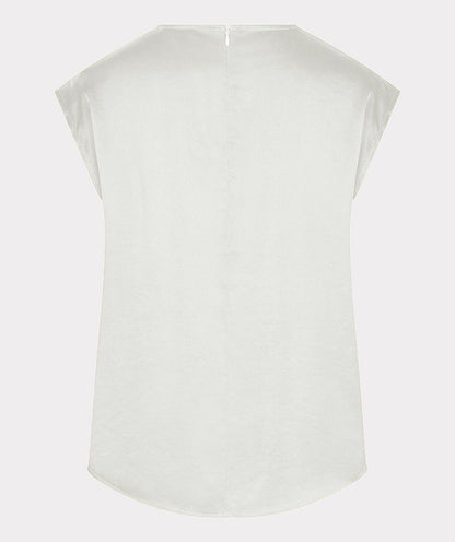 Gathering Satin Top in off white by Esqualo