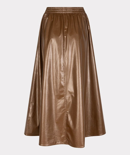 Metallic Elastic Waist Skirt in bronze by Esqualo
