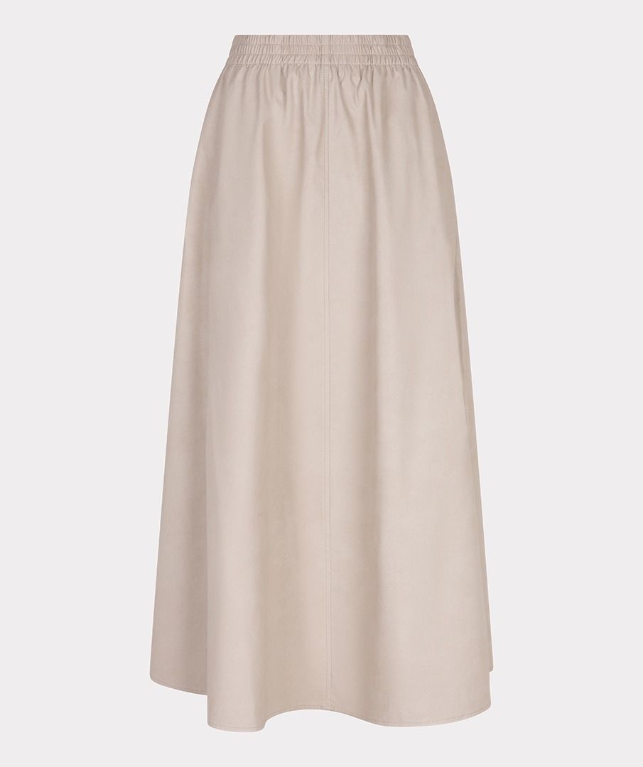 Lightweight Elastic Waist Skirt in light taupe by Esqualo