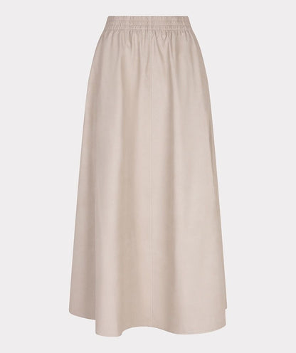 Lightweight Elastic Waist Skirt in light taupe by Esqualo