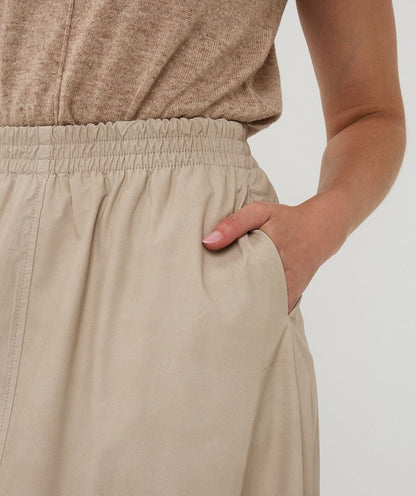 Lightweight Elastic Waist Skirt in light taupe by Esqualo