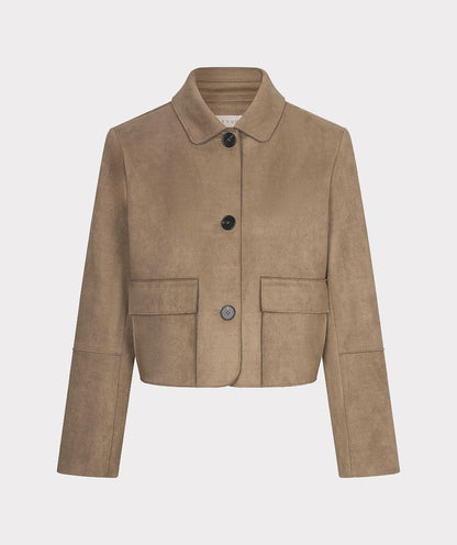 Suede Jacket with Pockets in sand by Esqualo