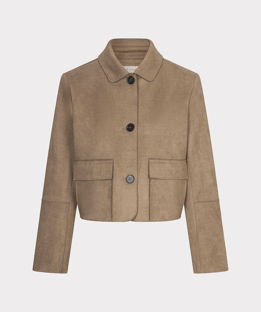 Suede Jacket with Pockets in sand by Esqualo