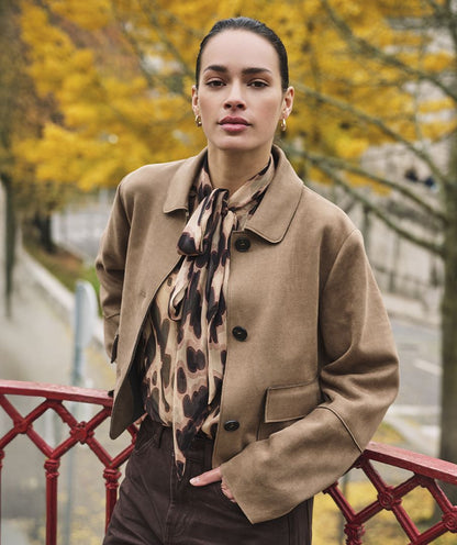 Suede Jacket with Pockets in sand by Esqualo