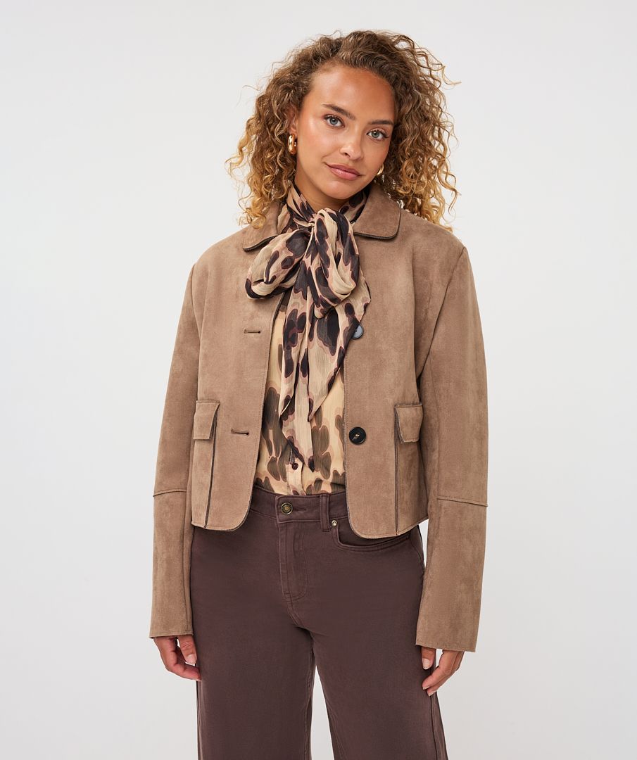 Suede Jacket with Pockets in sand by Esqualo