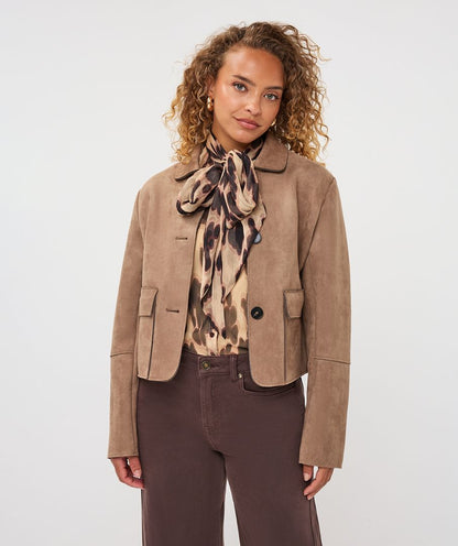 Suede Jacket with Pockets in sand by Esqualo