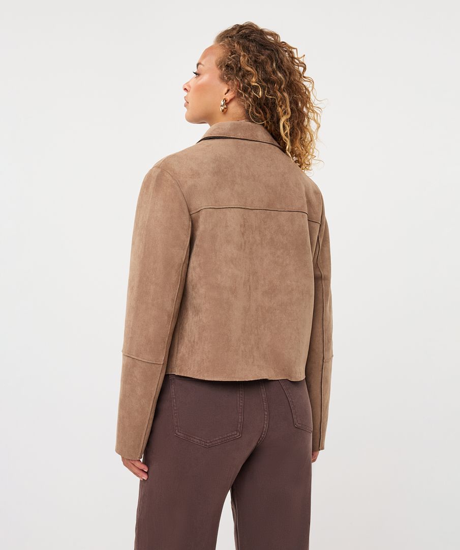 Suede Jacket with Pockets in sand by Esqualo