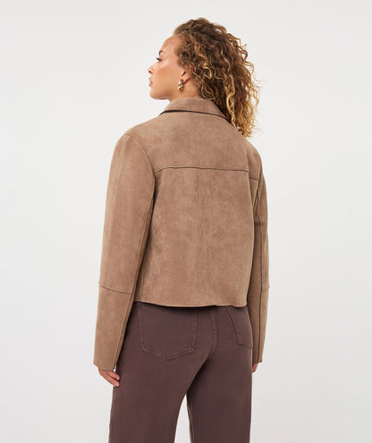 Suede Jacket with Pockets in sand by Esqualo