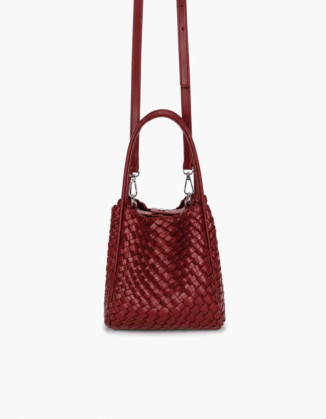 Hollace Mini Woven Tote in wine by Remi & Reid