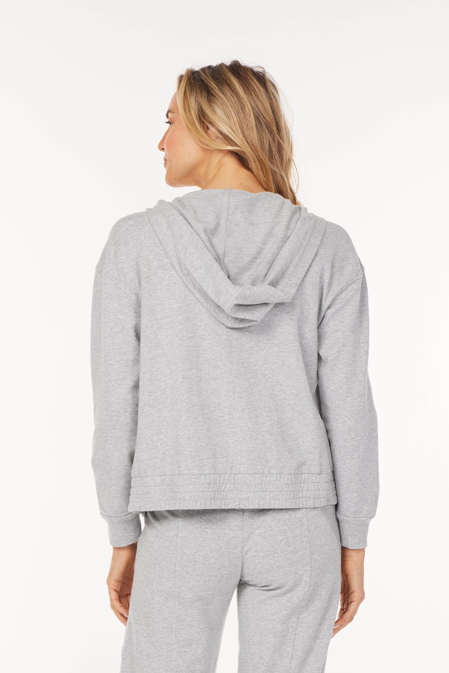 Zip Up Hoodie with Kanga Pockets in heather grey by Mododoc