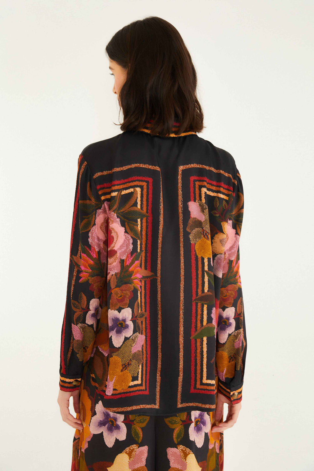 Chenille Flowers Blouse in black by Farm Rio