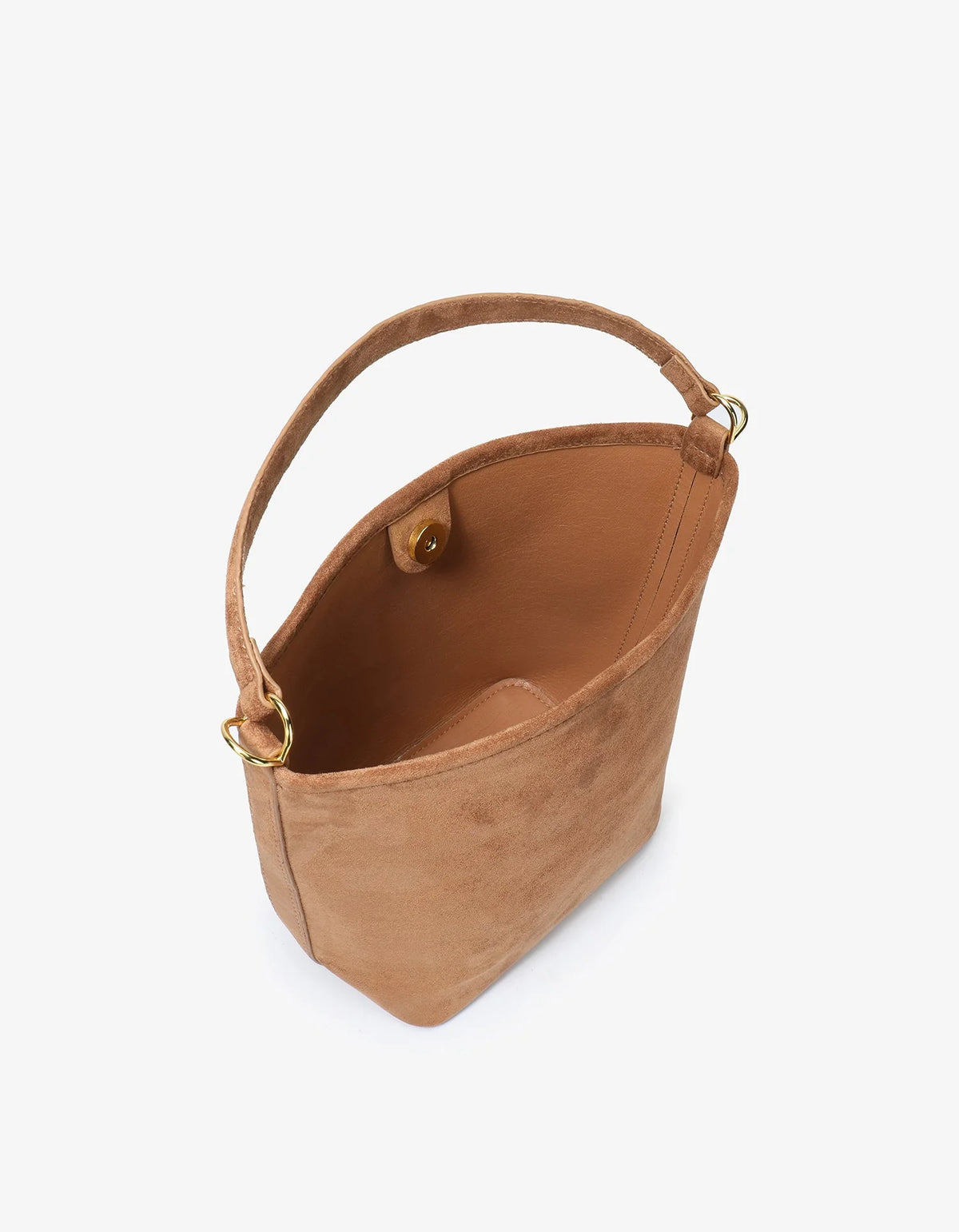 Feigh Mini Faux Suede Shoulder Bag in camel by Remi & Reid