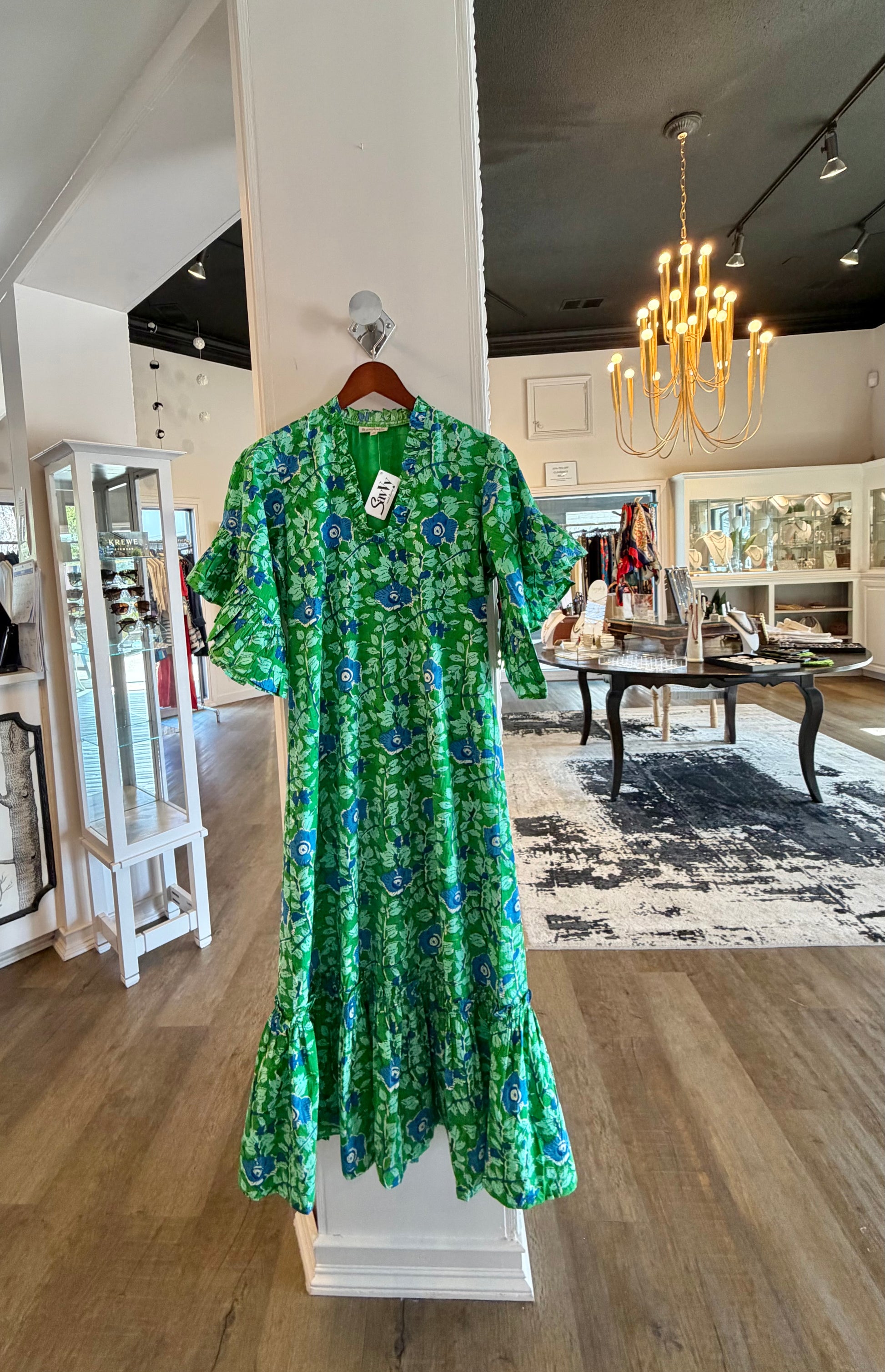 fizroy and willa green cotton maxi dress hanging womens summer outfit