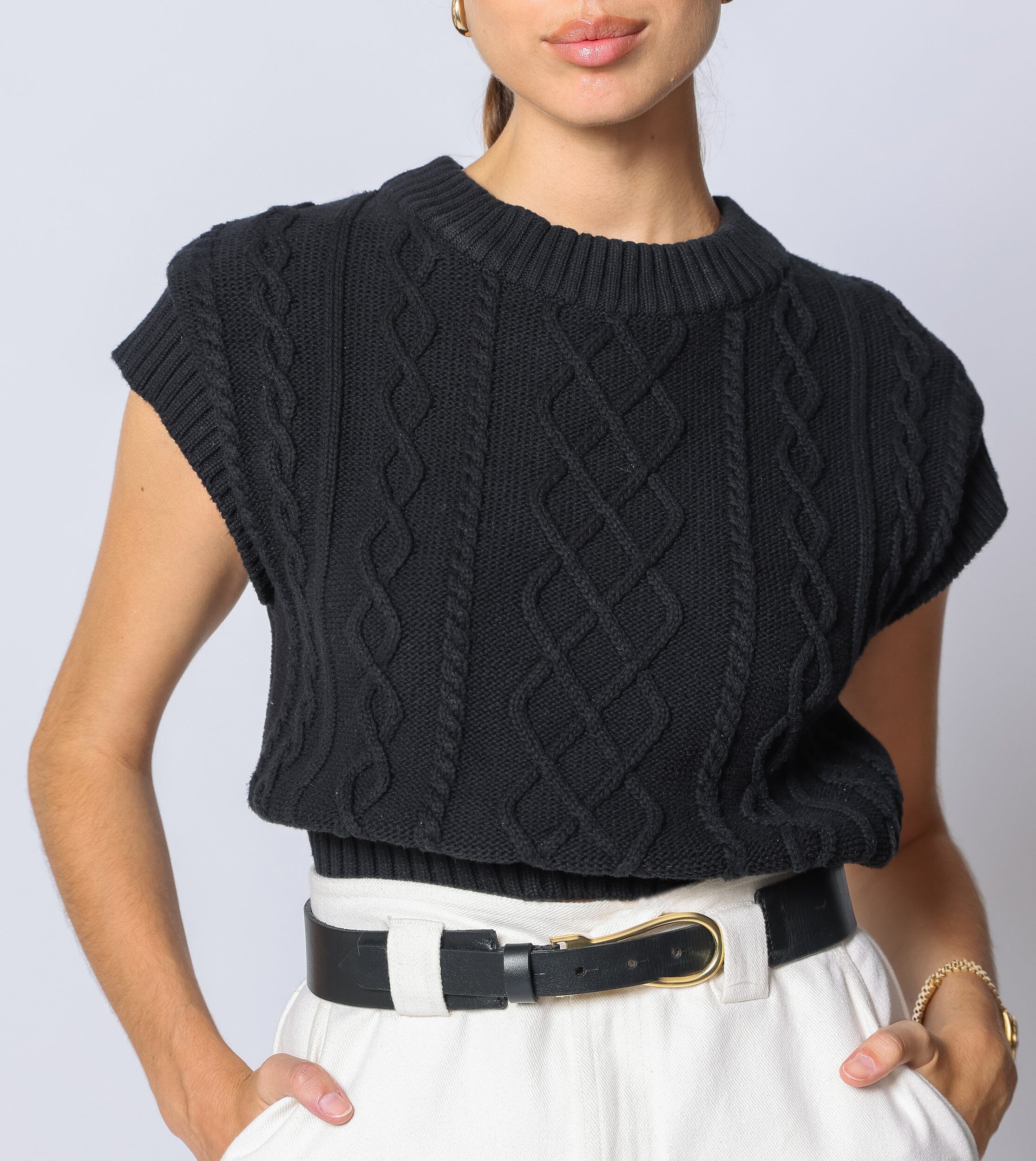 Gigi Sweater Vest in black by Cleobella – SavVy | Retail Therapy