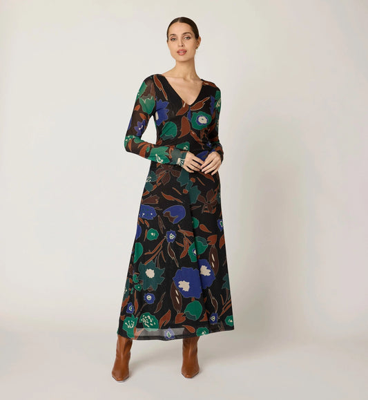 Halsey Ankle Dress in mariposa print by Cleobella