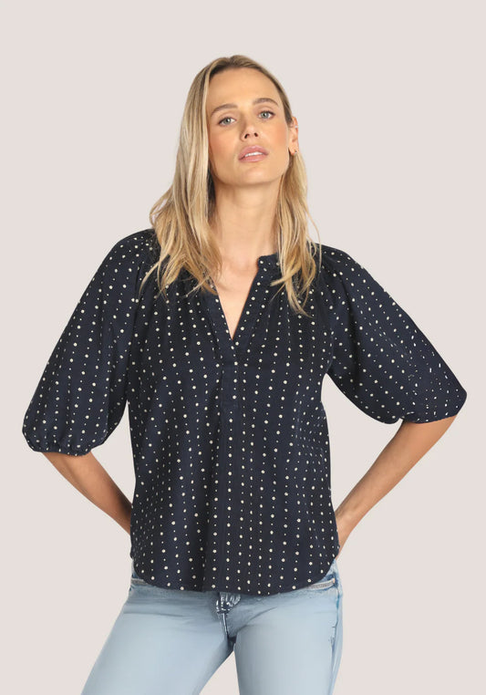 Hazel Top in navy by Dylan