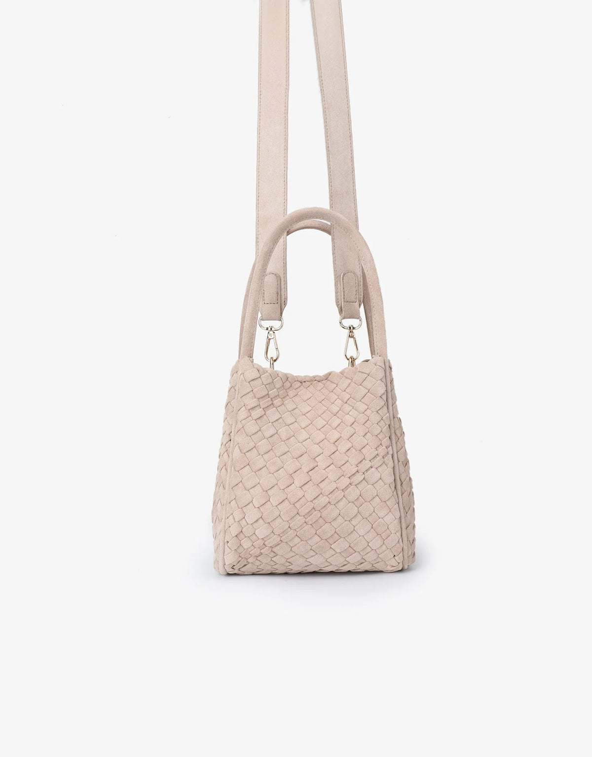 Hollace Mini Woven Faux Suede in foundation by Remi & Reid
