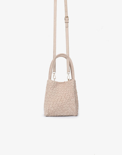 Hollace Mini Woven Faux Suede in foundation by Remi & Reid