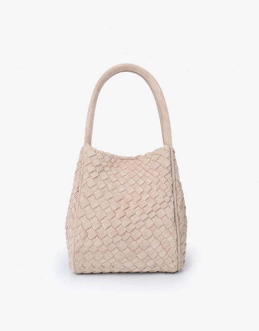 Hollace Mini Woven Faux Suede in foundation by Remi & Reid