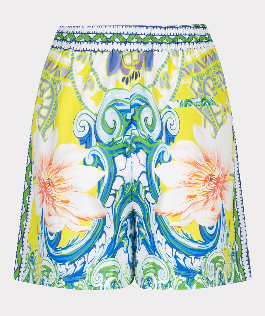 Ocean Paisley Printed Shorts in citron by Esqualo