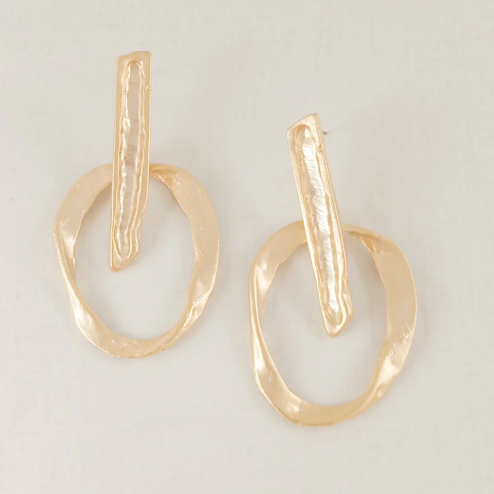 The Nova Circle/Stick Earring in gold by Virtue