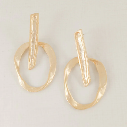 The Nova Circle/Stick Earring in gold by Virtue