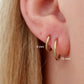 Charm Bar- Larger Hoop Huggie Earrings in gold by Farrah B