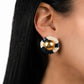 Carina Lyra Stud in ochre/blanco/negro by Bamboleira