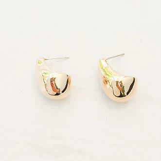 Small Shiny Teardrop Earring with CZ Sun Accents in gold by Virtue