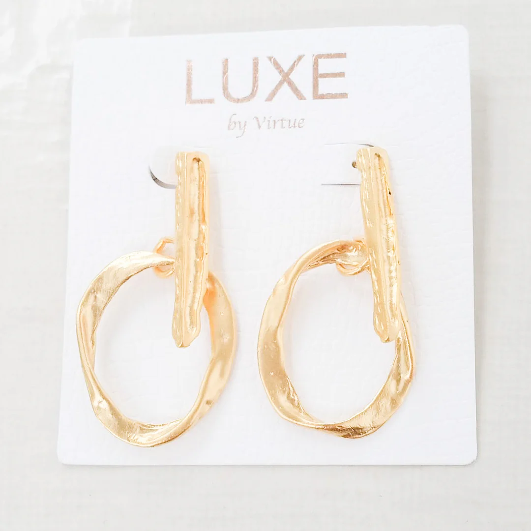 The Nova Circle/Stick Earring in gold by Virtue
