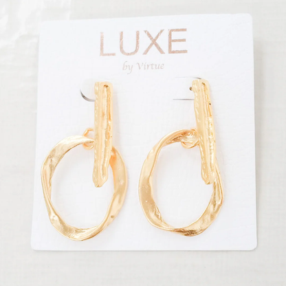 The Nova Circle/Stick Earring in gold by Virtue