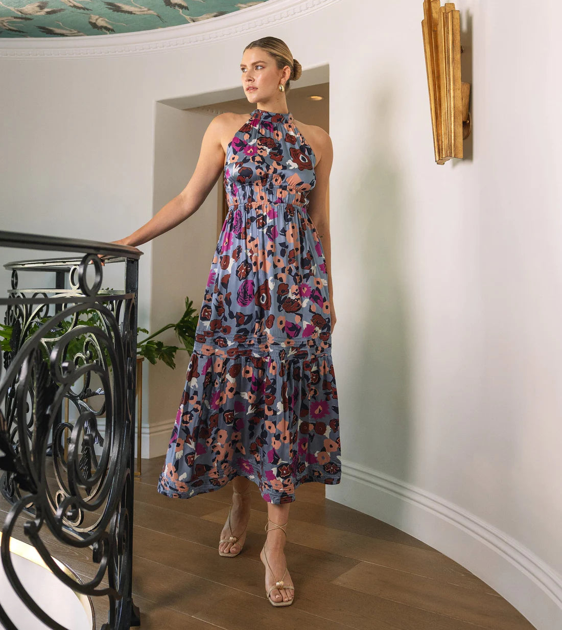 Iman Ankle Dress in waterlily by Cleobella