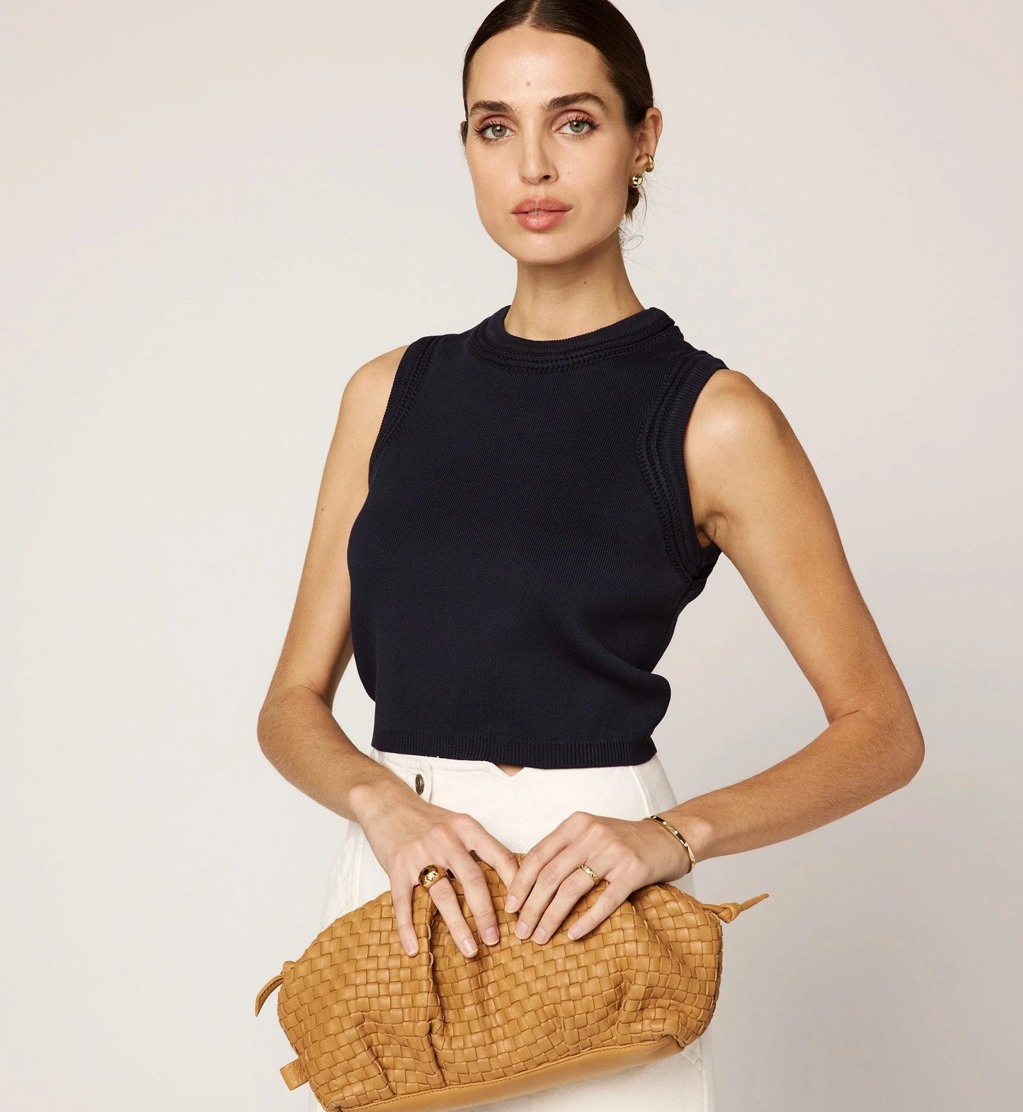 Jade Sweater Tank in midnight blue by Cleobella