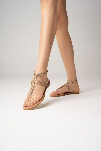 Morgan Grommet Thong Sandal in riviera by Carrano