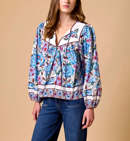 Laura Blouse in fluora print by Cleobella