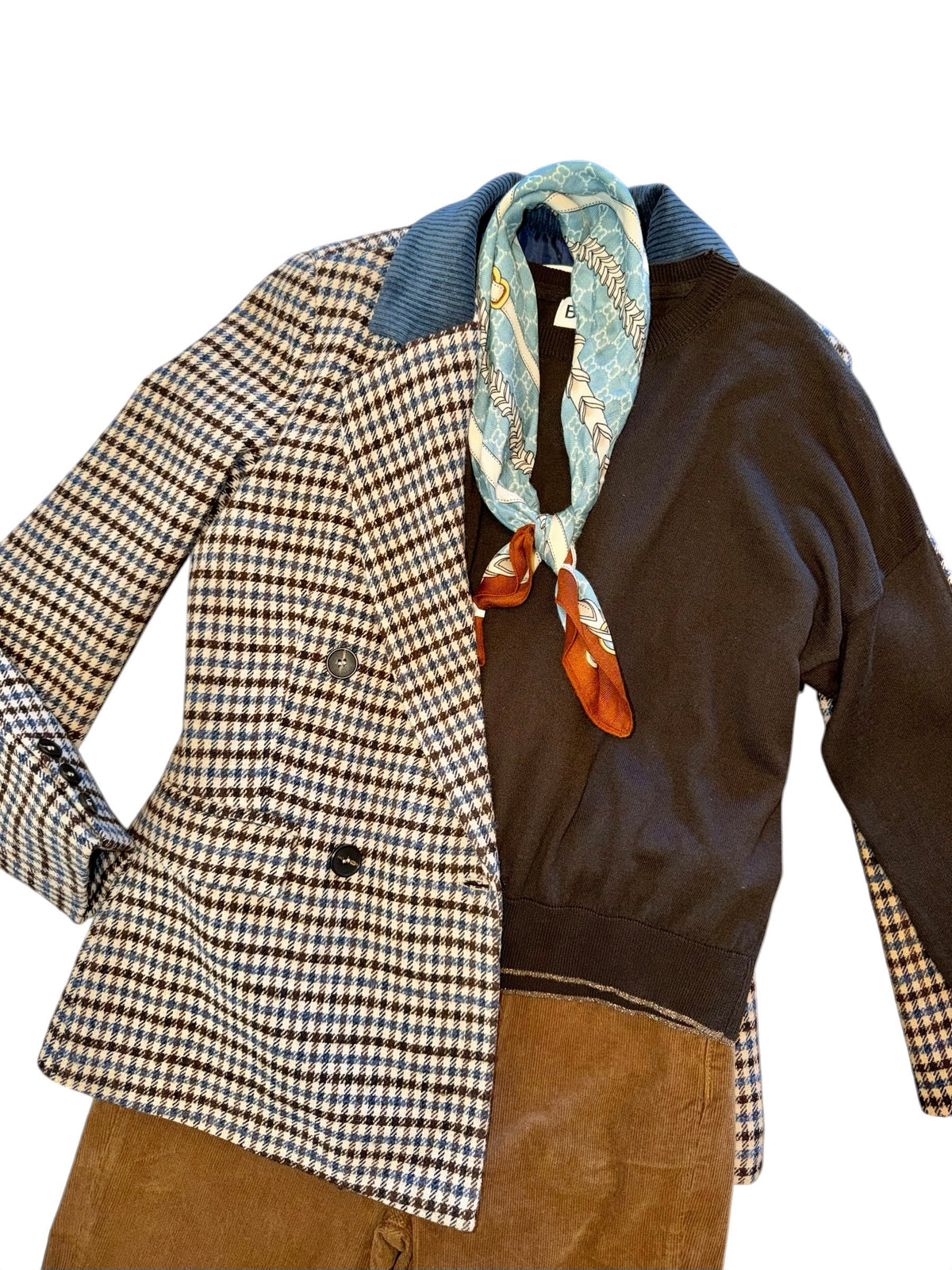 Check Stones Blazer in brown by B-YU