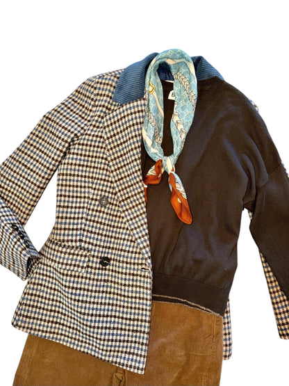 Check Stones Blazer in brown by B-YU
