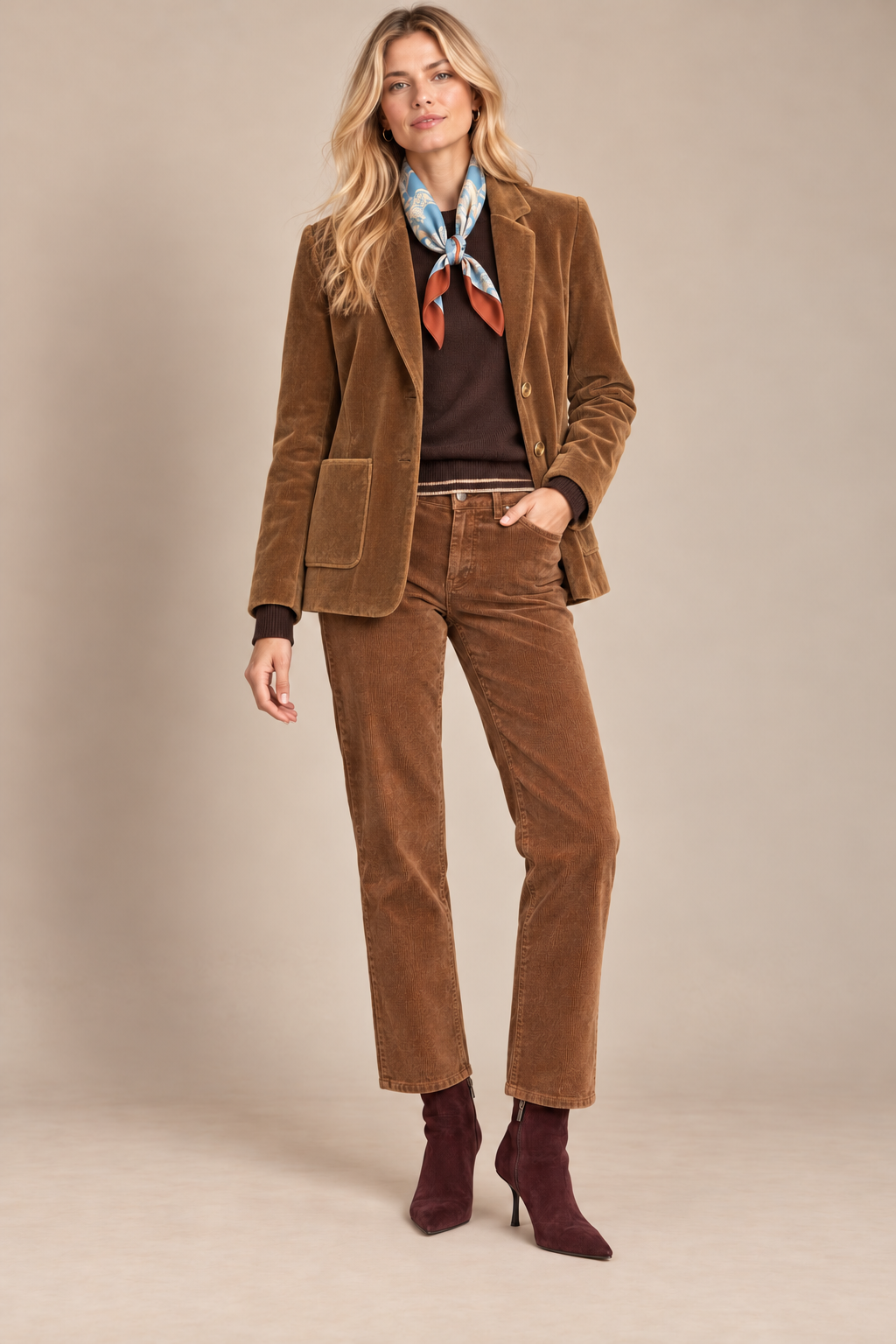 Tilda St Baby Cord Blazer in antique toffee by Lysse