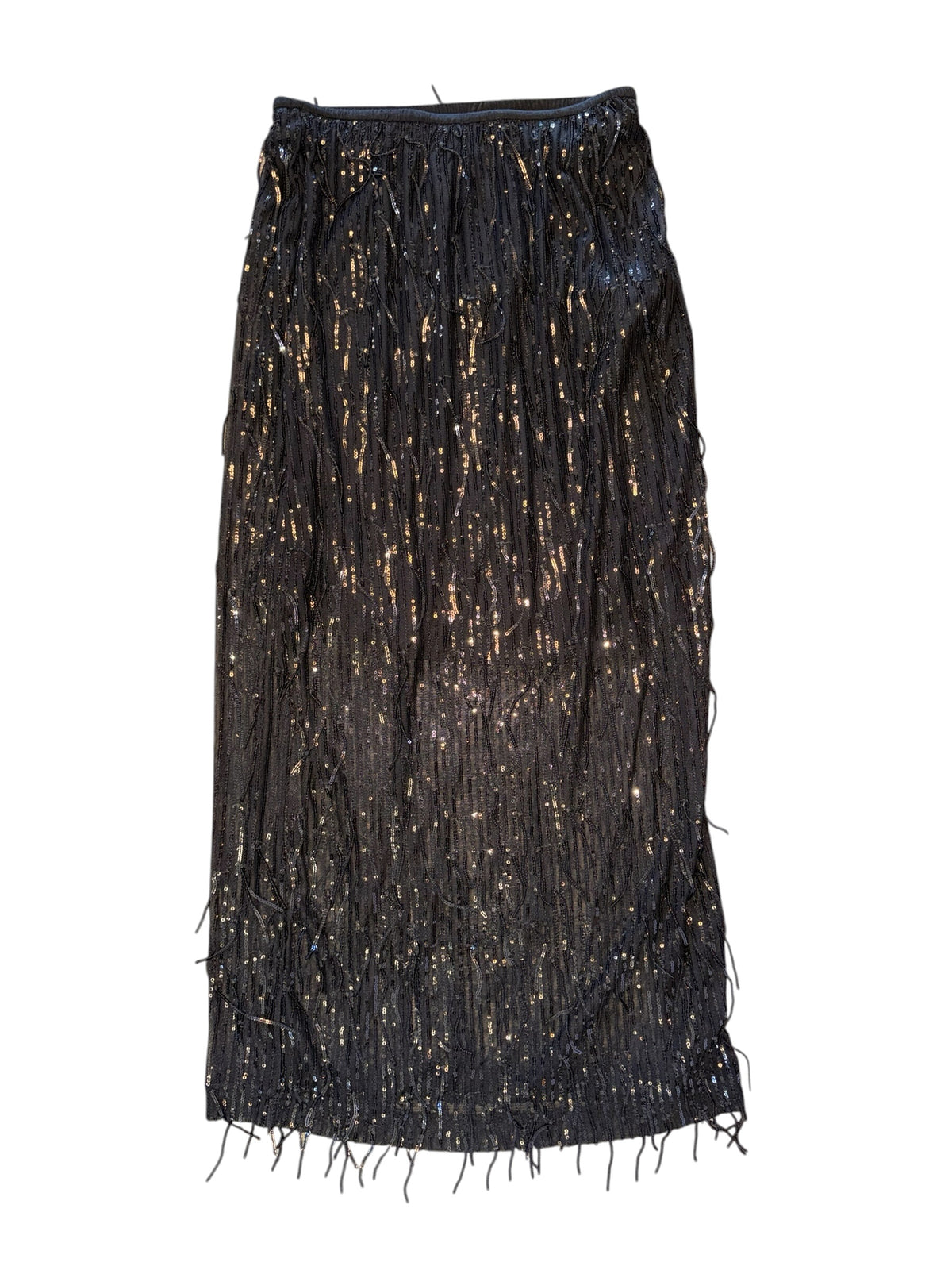 Fringe Sequin Skirt in black by Esqualo