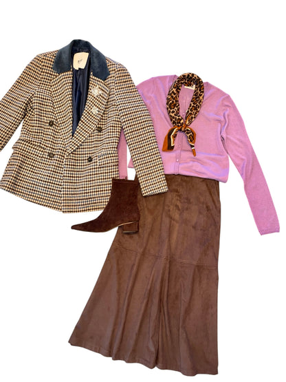 Check Stones Blazer in brown by B-YU
