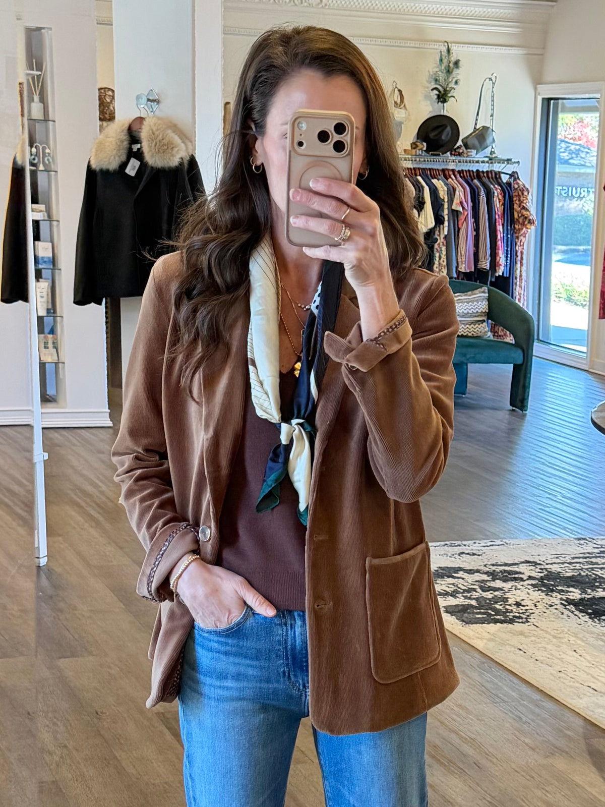 Tilda St Baby Cord Blazer in antique toffee by Lysse